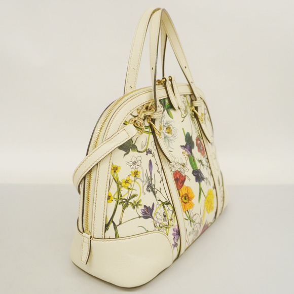 Auth Gucci Flora 2way Bag 309617 Women's Leather Boston Bag,Shoulder Bag Ivory - Picture 2 of 16
